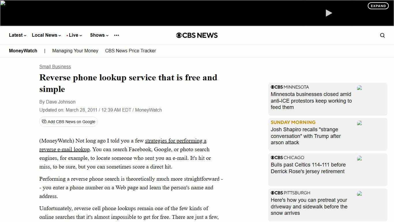 Reverse phone lookup service that is free and simple - CBS News